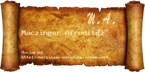 Maczinger Afrodité névjegykártya